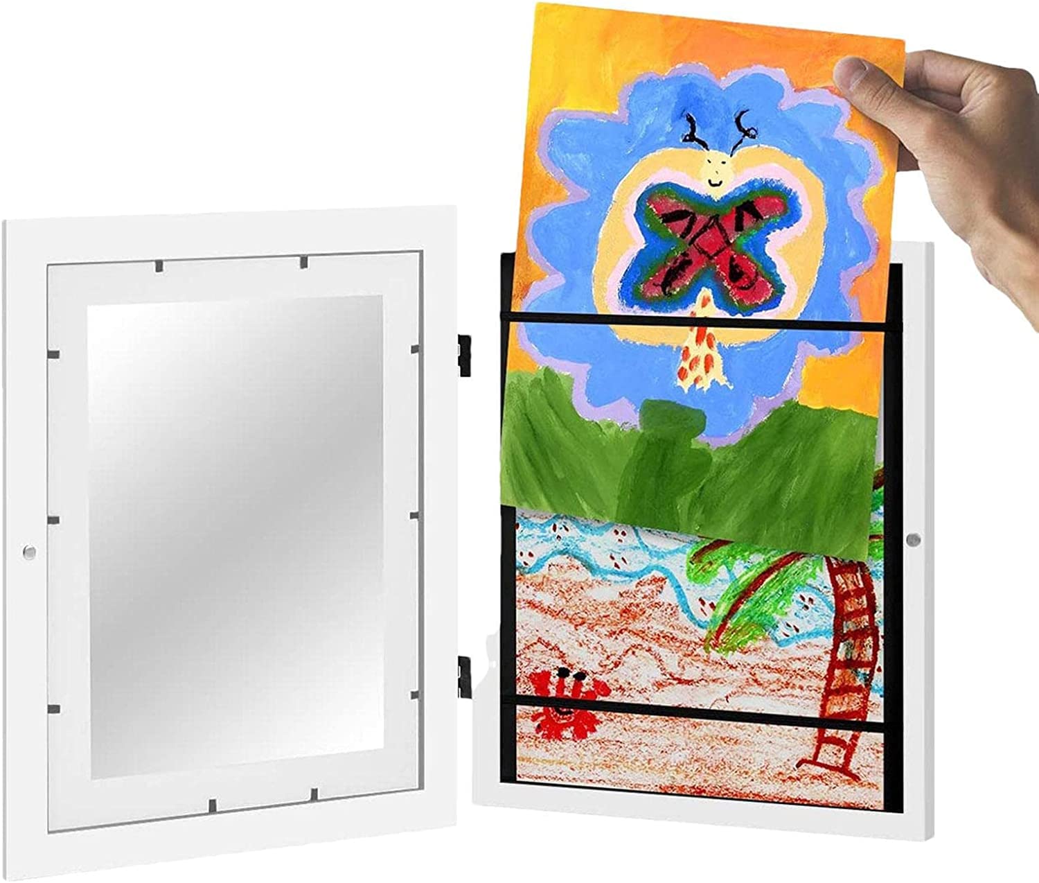 Kids Art Frame | Kid Artwork Picture Frames | Kids Art Frames Front Opening | kids Art Saver Frames | Artwork Display Storage Frames for Children Drawing Crafting (White-4Pack)