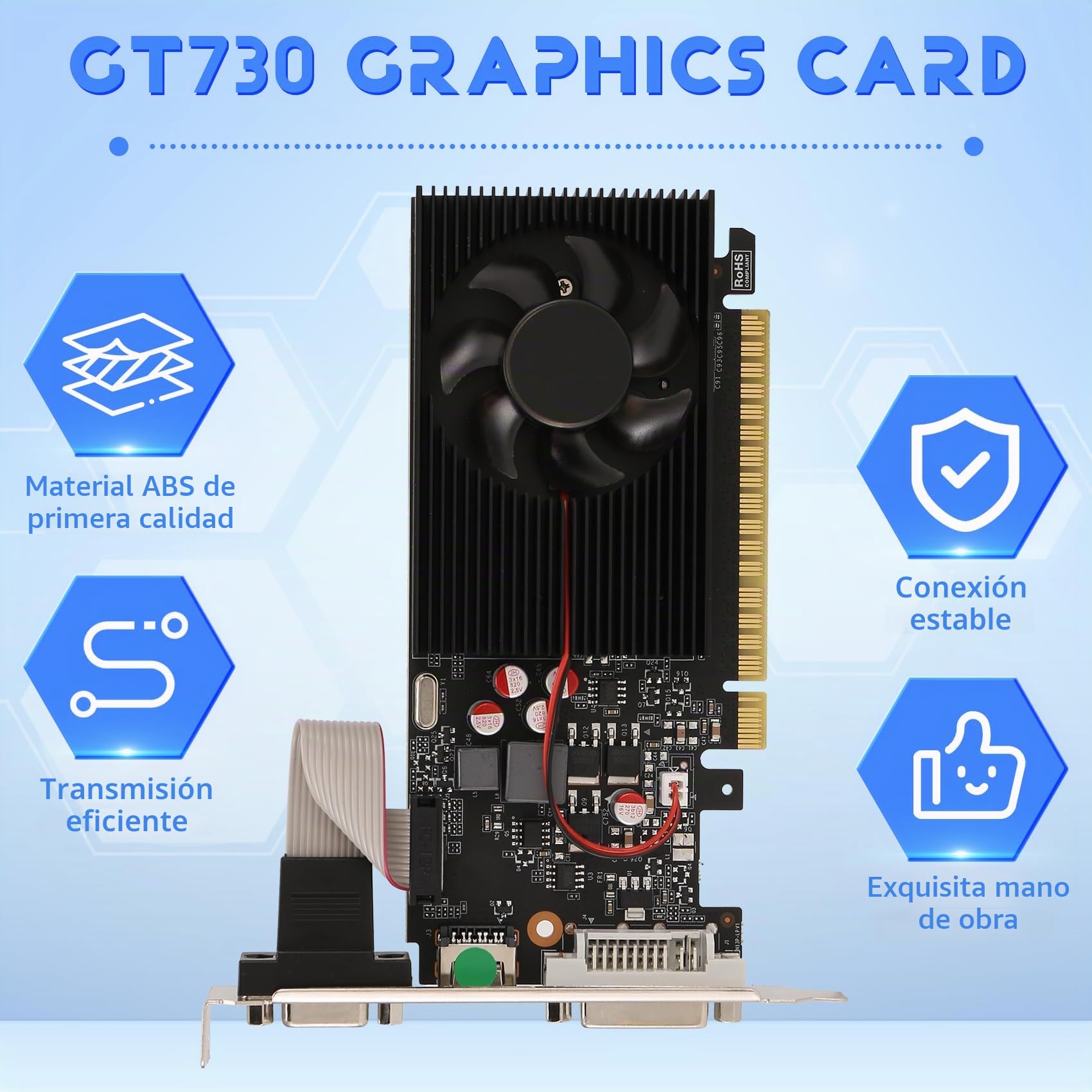 GT730 - Tarjeta gráfica DDR3 de 4 GB (128 bits, VGA, puerto DVI, tarjeta gráfica para oficina/hogar)