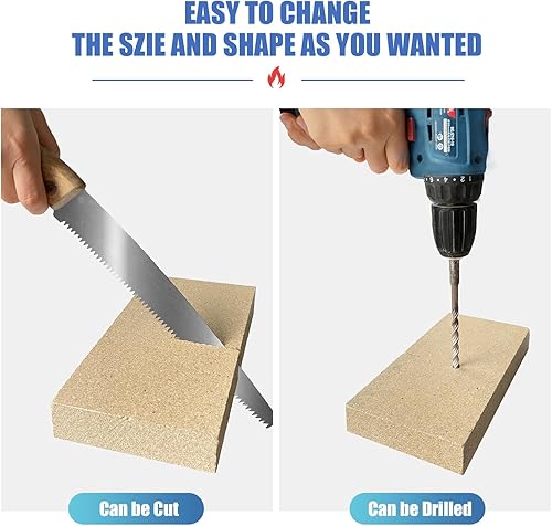 Miniatura 5 de Ladrillos de fuego, tamaño 9  x 4-12  x 2-12 , paquete de 3, ladrillos de fuego aislantes, ladrillos refractarios de 2.5 pulgadas de grosor de