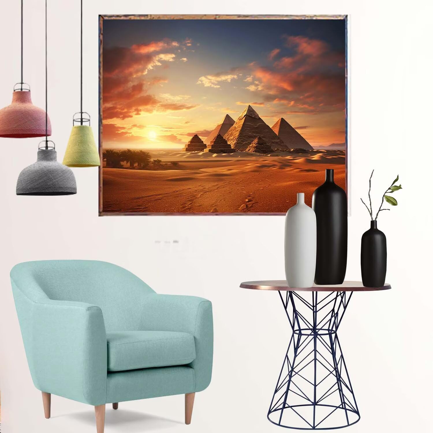 Malowanie po numerach Egipt Malowanie według numerów Dorośli Retro DIY Malowanie według numerów Dzieci 12+ lat Ręka Proste Malowanie Zestaw z frędzlami Dom Prezenty Dekoracje 60 x 75 cm Bez ramy