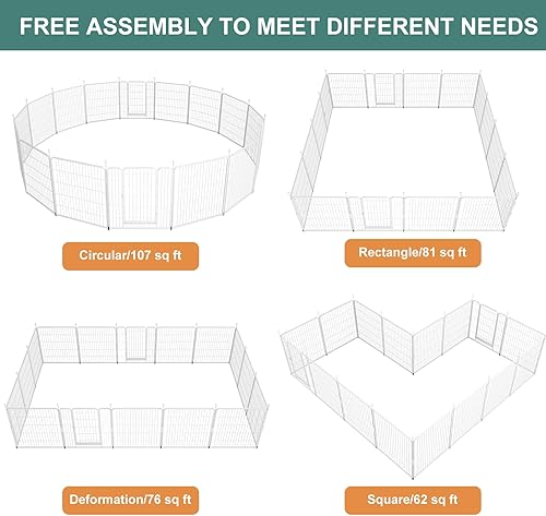 Miniatura 8 de Homieasy Corralito para perros con bolsa de almacenamiento portátil para campamento de caravana, valla para perros de 32 pulgadas de altura con