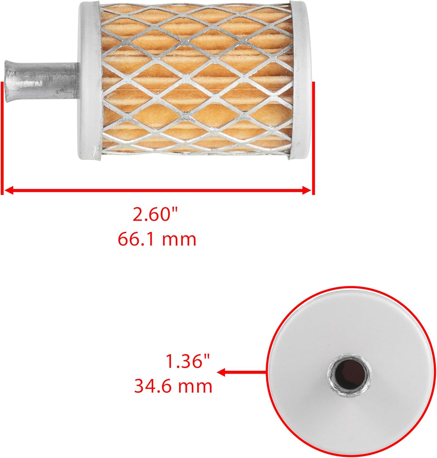 Caltric Gas Fuel Filter Compatible with Yamaha Snowmobile Venture 480 VT480 1991-1996 8H5-24560-00-00