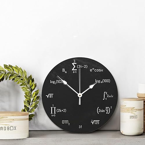 Miniatura 10 de ArogGeld Reloj de pared para tejer coser, reloj de pared redondo de madera de 10 pulgadas, funciona con pilas, reloj de pared grande, silencioso