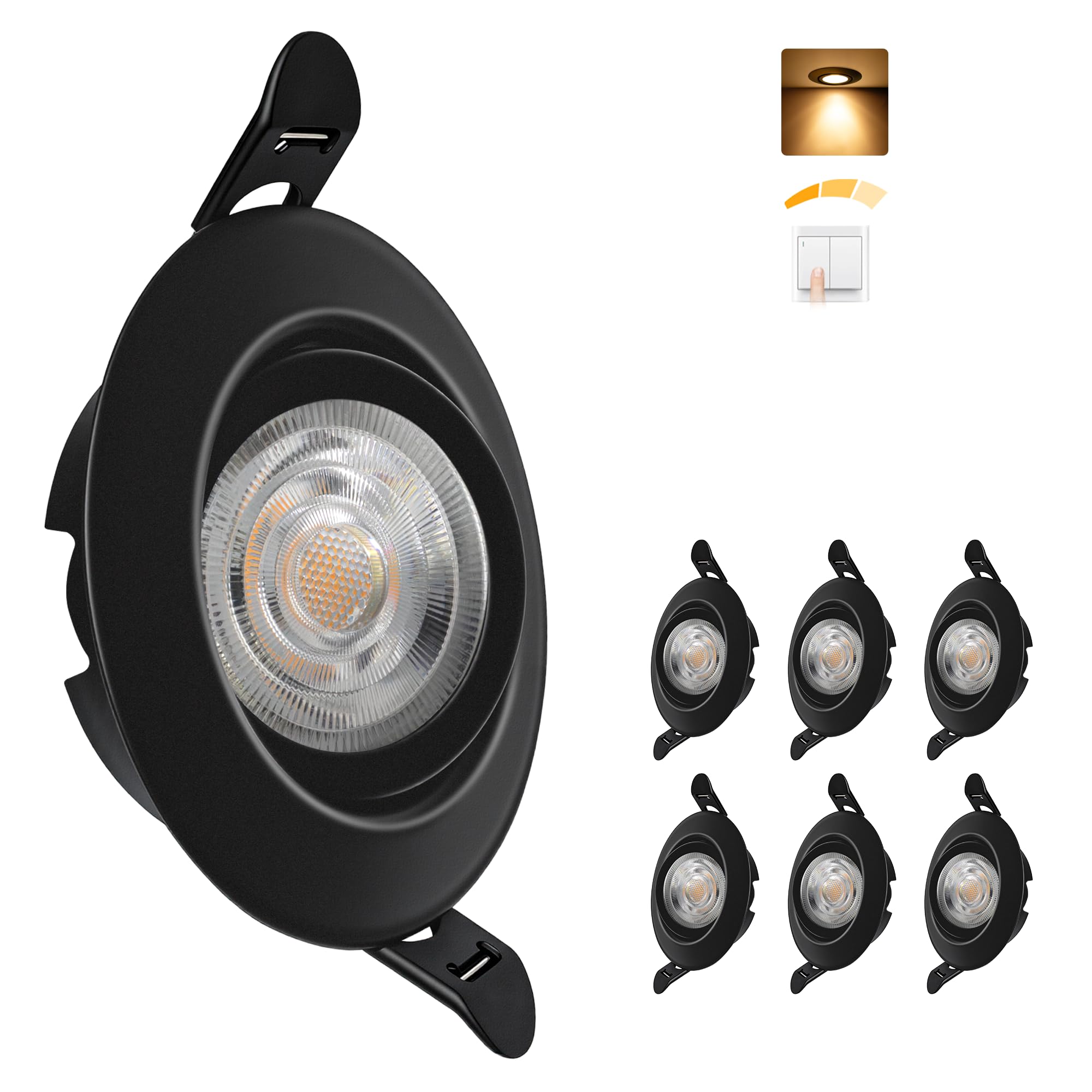 Aulaiyi LED Einbaustrahler 230V Dimmbar 2700K Warmweiß