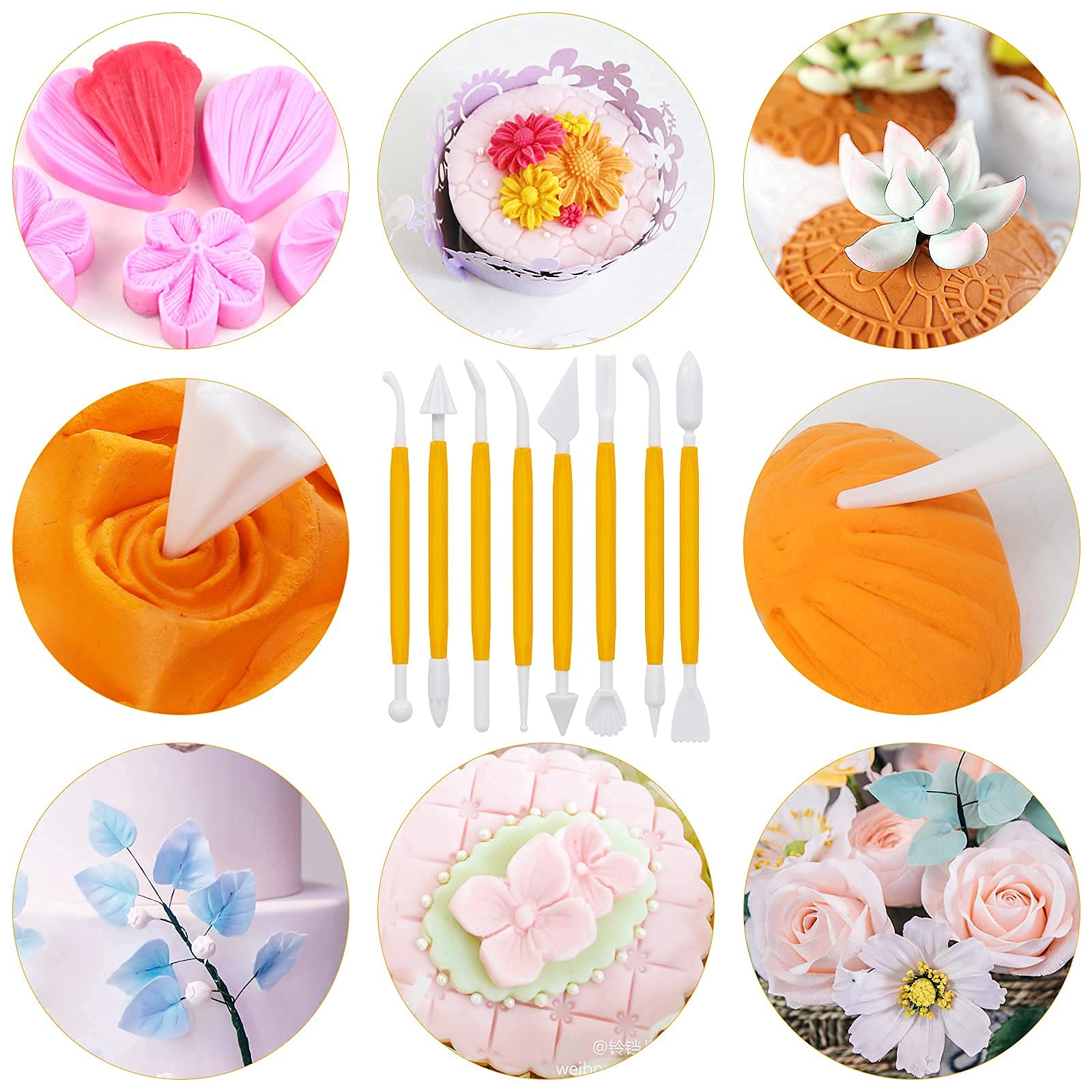 11 Pcs Outils de Modelage Fondant Outils De Décoration De Gâteau De Cuisson Décoration De Sucre Artisanal Outils Biscuits - Maison