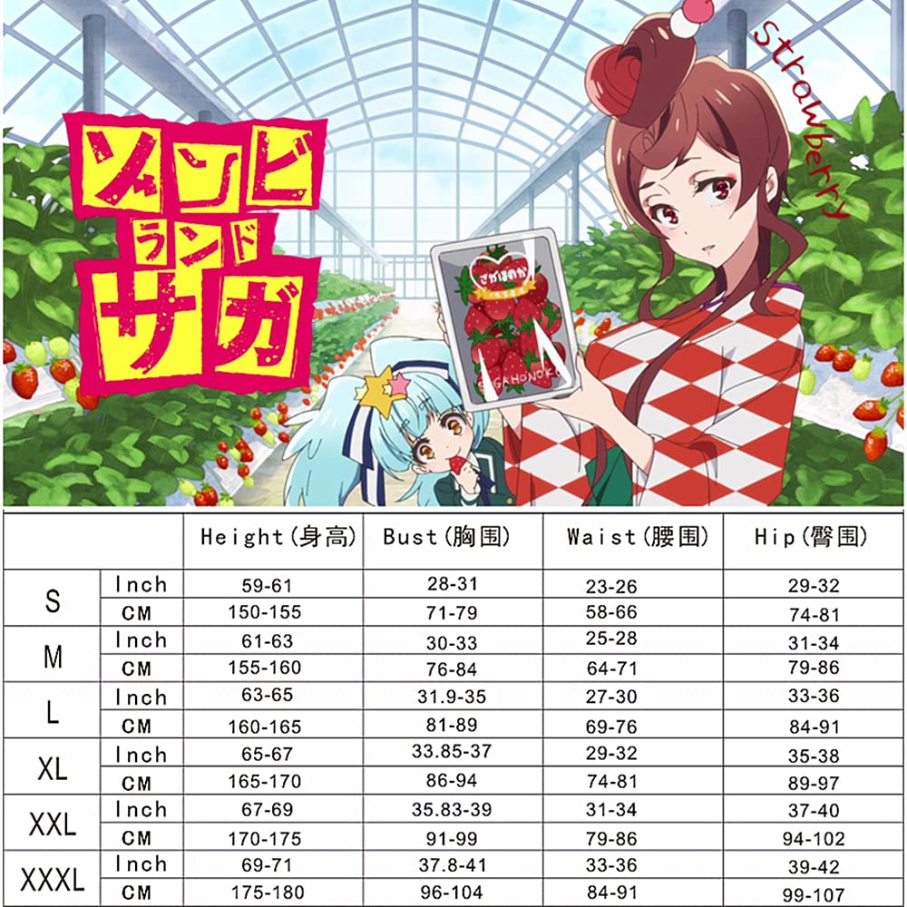 Charous Anime Zombie Land Saga, Cosplay-Yugiri-Kostüm, Kimono-Uniform, Anzug für Mottoparty, Cosplay, Yugiri
