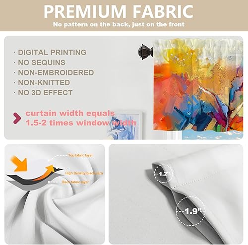 Miniatura 387 de Cenefas de cocina modernas con patrón de cobre marrón dorado para ventanas, cenefas opacas abstractas de marcas de arañazos y cortinas opacas