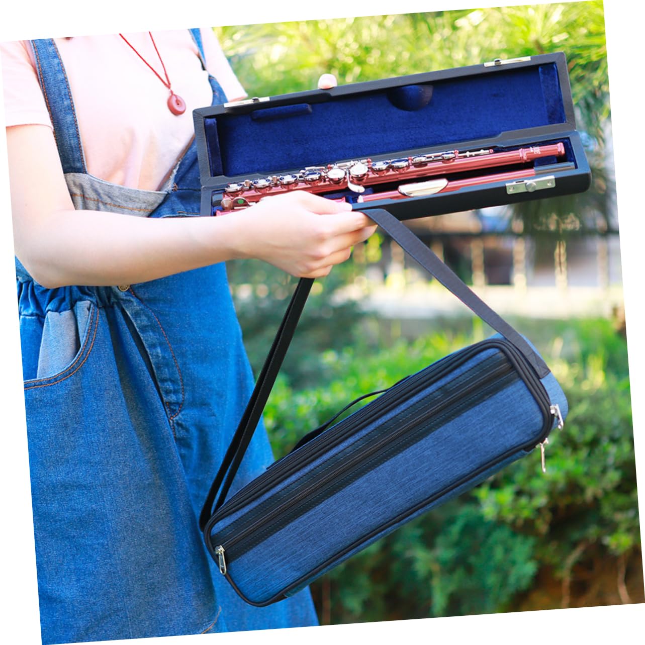 Bolsa Para Flauta De Oxford y Algodón Caja Interior Para Traje Estuche Para Transporte Portátil Bolsa Oxford Concisa Para Flauta Para Viajeros
