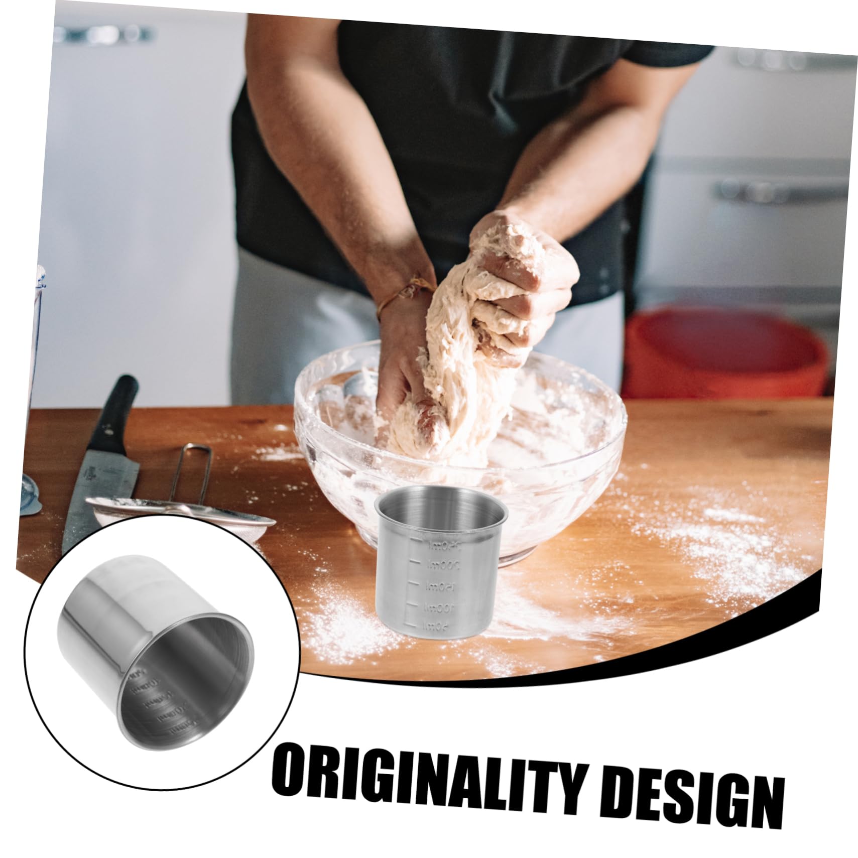 3piezas Vaso Medidor De Inoxidable Con Doble Recipiente De Almacenamiento Multifuncional Para Cocina Contenedor Para Ingredientes Con Precisamente