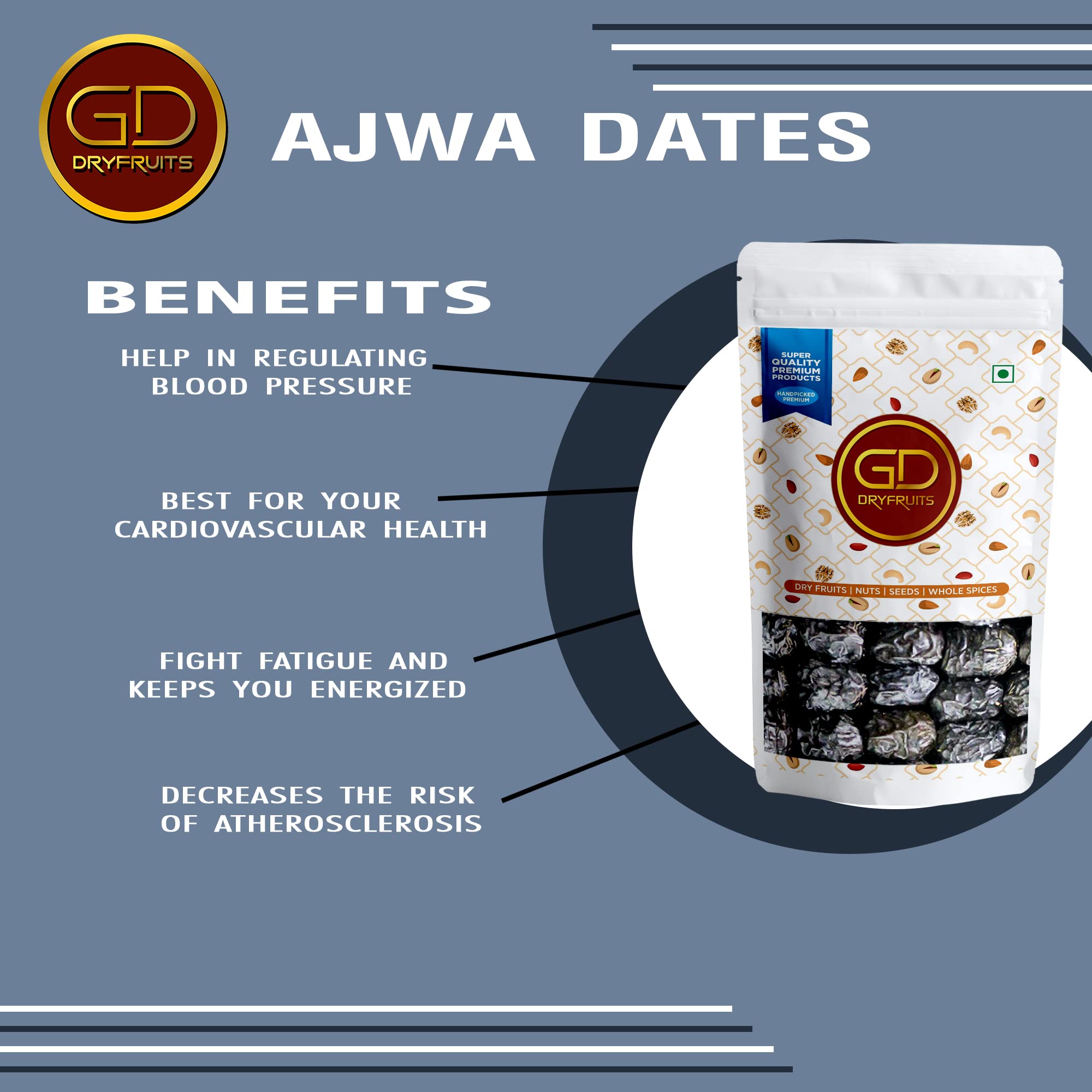 GD Dryfruit Ajwa Dates 250 gm 2