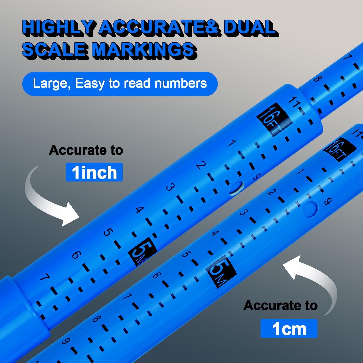 20FT Load Height Measuring Stick with Carrying Bag, Retractable Height Stick for Trucks, Truck Height Measuring Stick with Adjustable Pole, Accurately for Trucks, Car Haulers(Dark Blue)