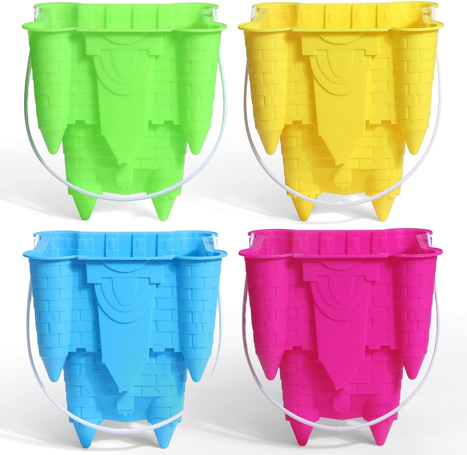 LNCOJOLM Jumbo Castle Beach Sand Bucket, Large Sandbox Toys Pail for Kids, Travel Buckets Multipurpose Space Saving Bucket for Washing, Camping, Garden, Beach Toy or Home Gifts Set