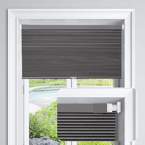 LazBlinds Cordless Cellular Shades, No Tools No Drill Blackout Honeycomb