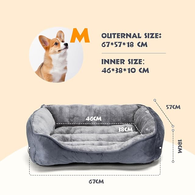 Foto 3 de 7 de Nobleza Cama Perro Lavable, Cama para Perros Medianos Antideslizantes con Relleno de Fibras Super Suave