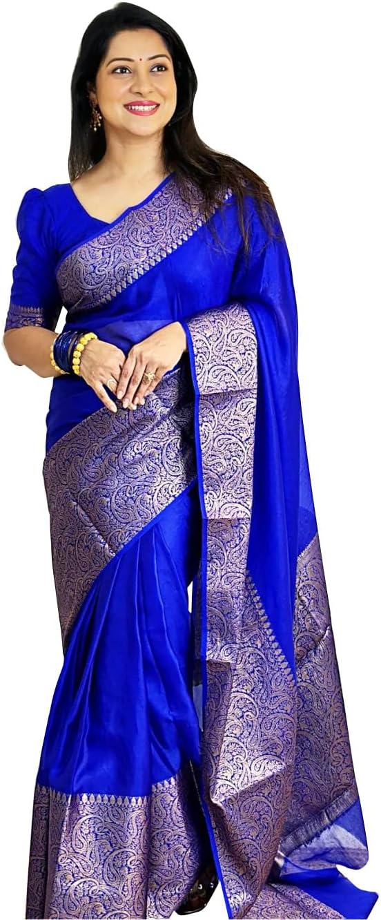 Avantika Fashion Women's Kanjivaram Sari Soft Silk Blouse