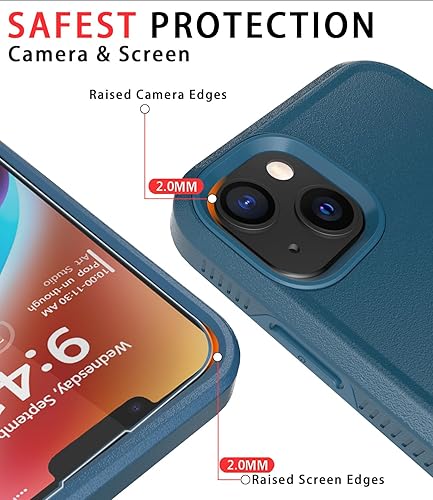Miniatura 3 de Diverbox Funda para iPhone 14 a prueba de golpes a prueba de caídas pantalla de vidrio templado + protector de lente de cámara, funda de protección