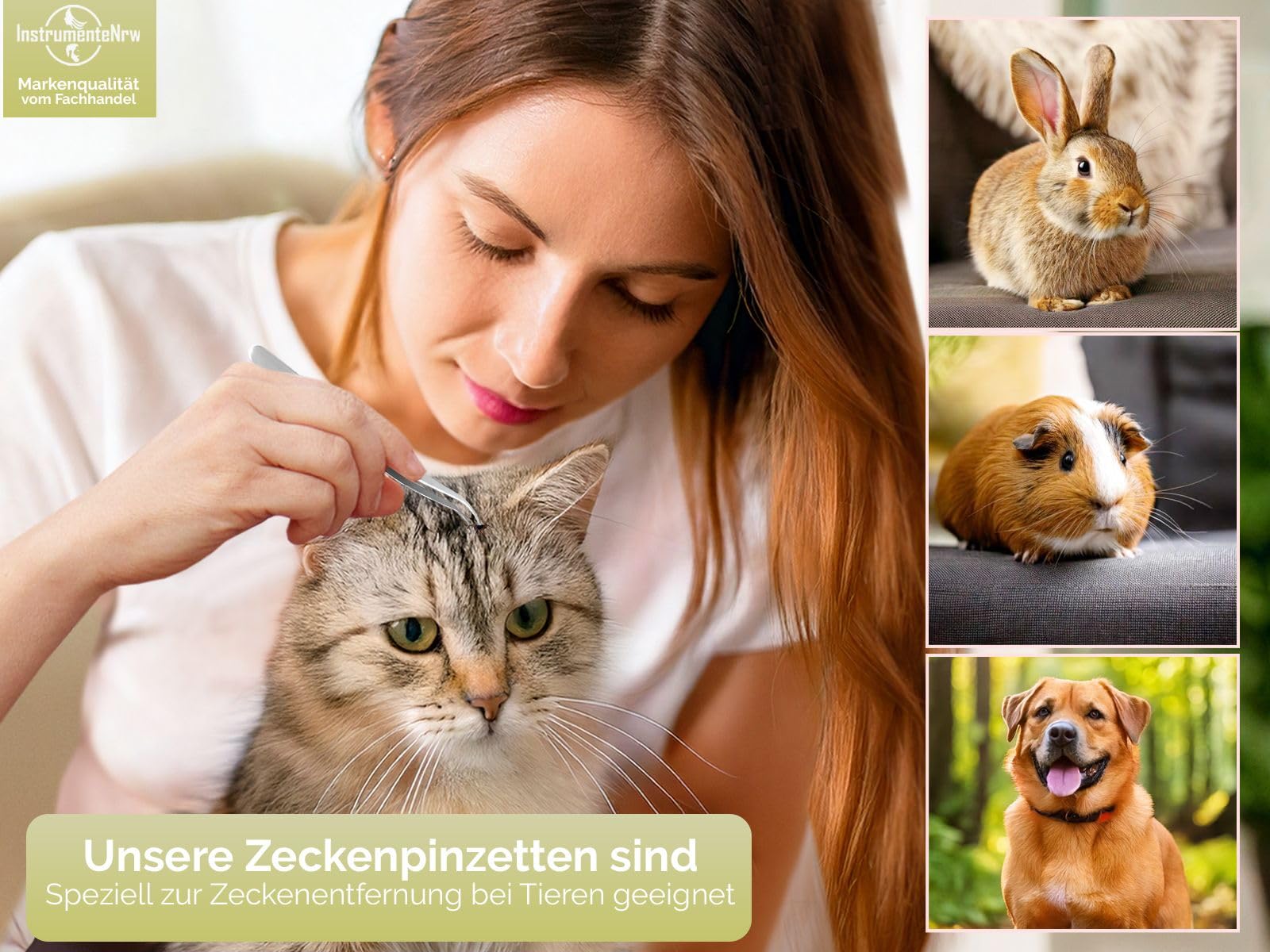 Premium Zeckenpinzette Zeckenzange Edelstahl Zecken Pinzette rostfreier Qualitätsstahl mit Aufbewahrungs-Etui