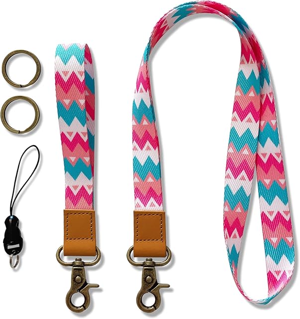 Lanyard, Key Lanyard for Men and Women, Fashion Cool Lanyards, Apply to Key Chain, Cell Mobile Phone, Id Badge, Card Holder (2 Pack Long and Short)