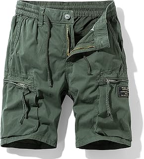 Youthful flying Men's Outdoor Cargo Shorts Multi-Pocket Cotton Hiking Shorts Work Shorts Summer(Size:38W,Color:Green)