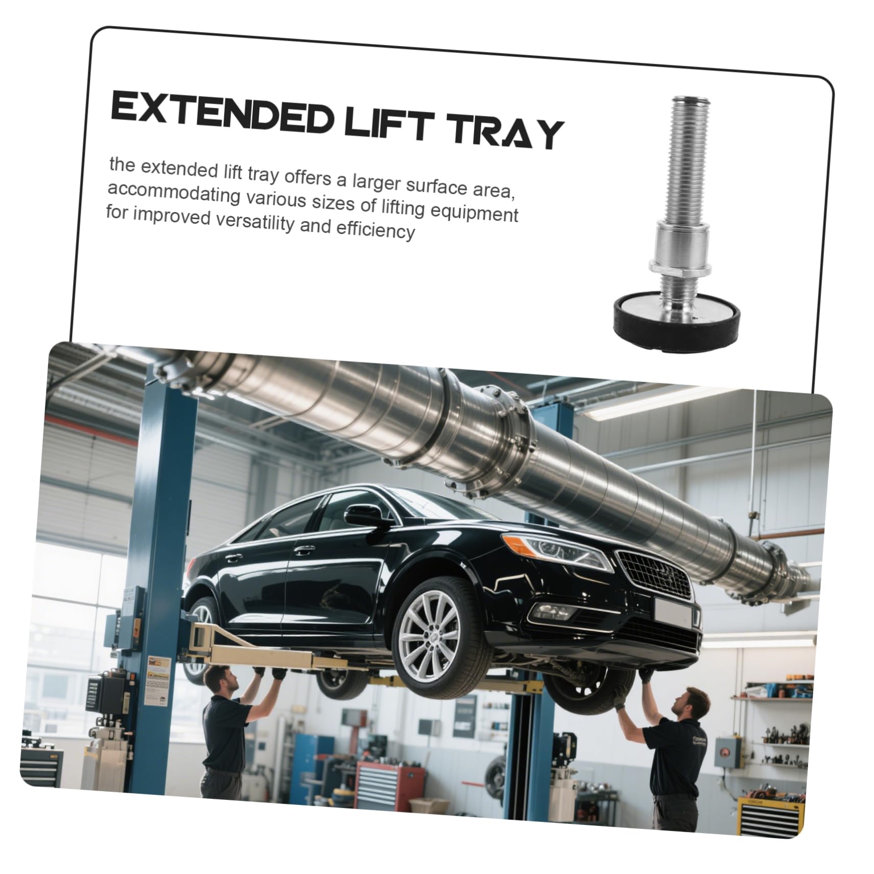 IMIKEYA Accessoire pour Arbre de Levage en Caoutchouc et Métal Plateau Élévateur Caoutchouté, Installation Facile et Design Antidérapant pour Usage Industriel et Automobile