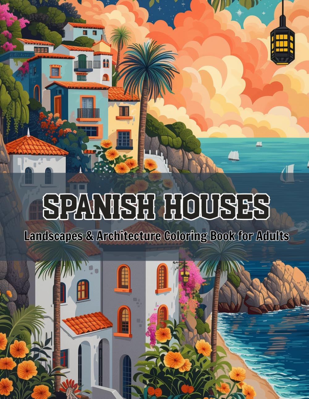 Spanish Homes & Landscapes – A Mediterranean Architecture Coloring Book for Adults (Color the World: Houses, Landscapes & Architecture Series)