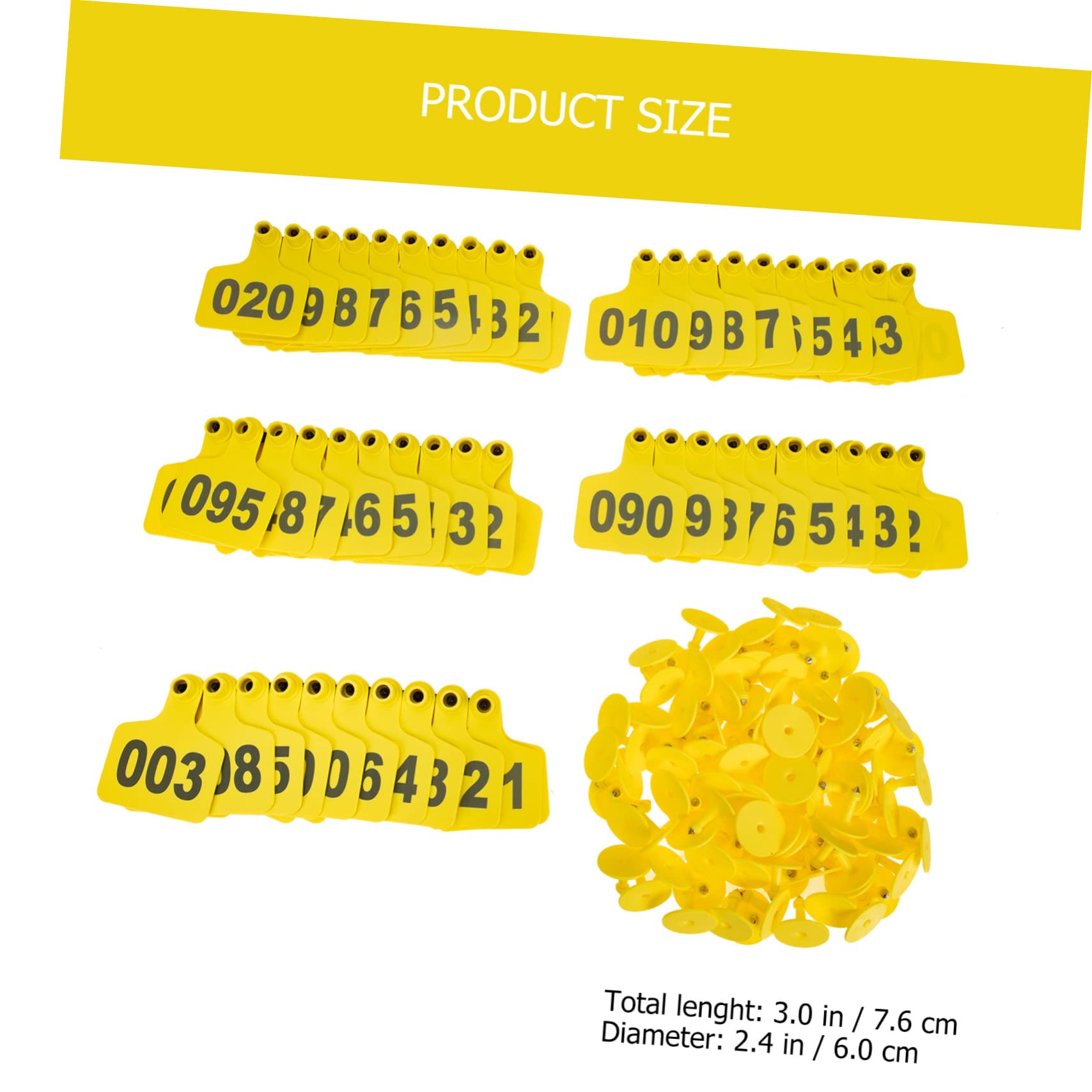 Toddmomy Set of 100 Livestock Ear Tags Numbered for Cattle Pigs Easy to Use Flexible Non-Bendable
