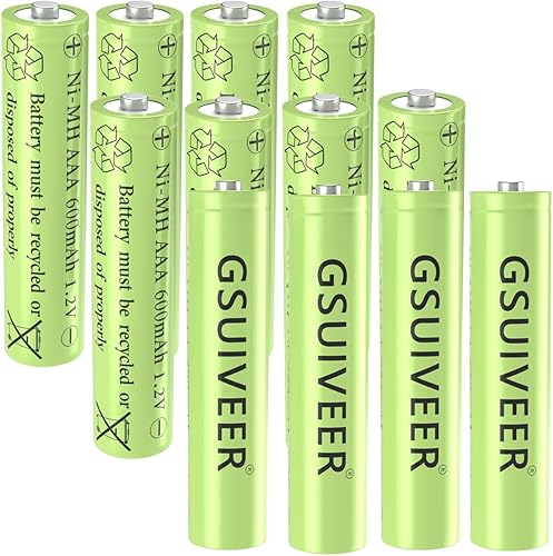 Miniatura 9 de GSUIVEER Baterías de luz solar recargables AAA NiMh 600mAh 1.2V para luces de jardín al aire libre (paquete de 20)
