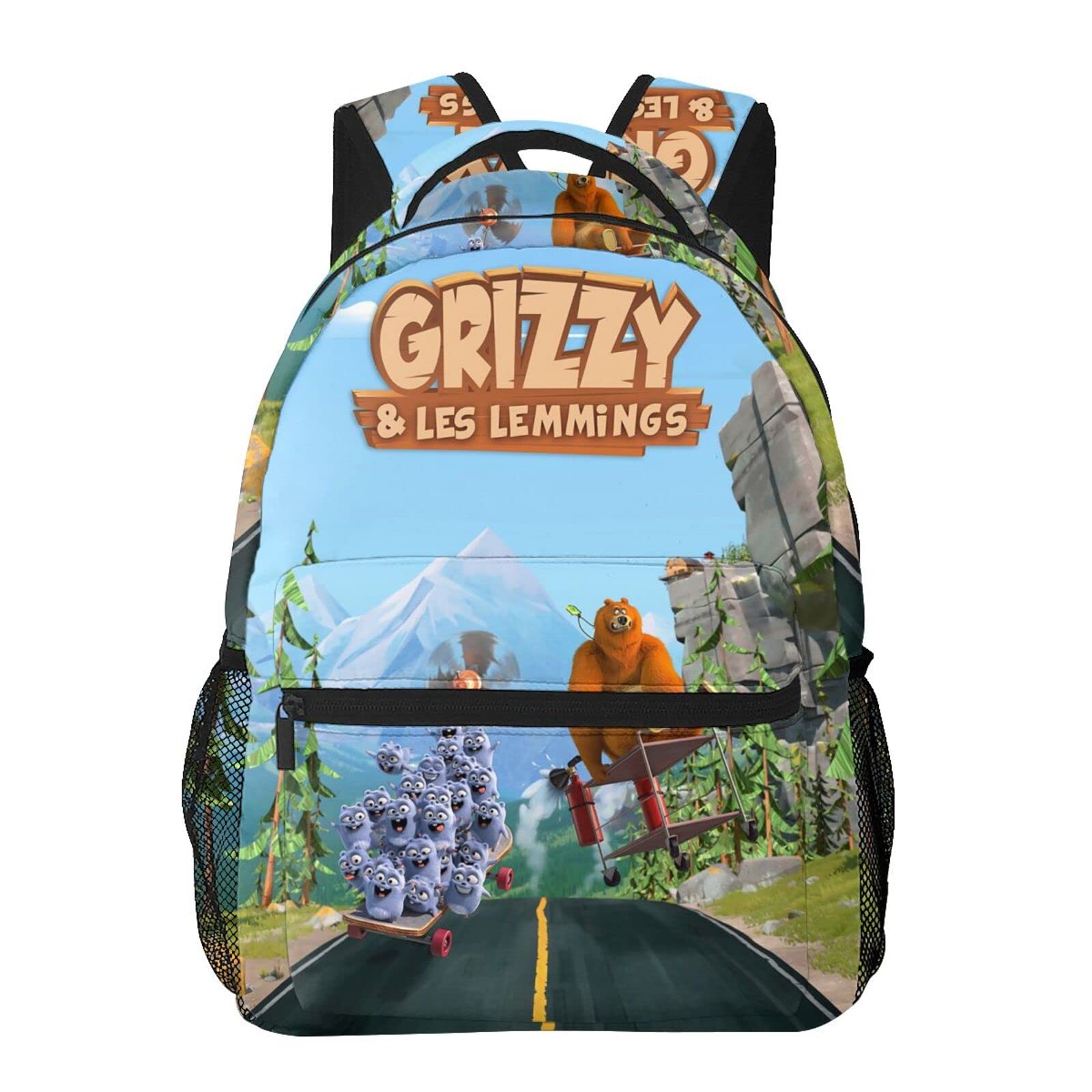Suehome Grizzy&The Lemmings Backpack Cute Bookbag Schoolbags Funny School Backpacks Lightweight Laptop Bag Travel Hiking Waterproof Daypack