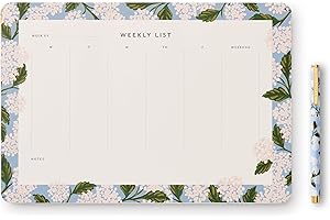 Rifle Paper Co. Weekly Desk Pad & Pen Set - Hydrangea