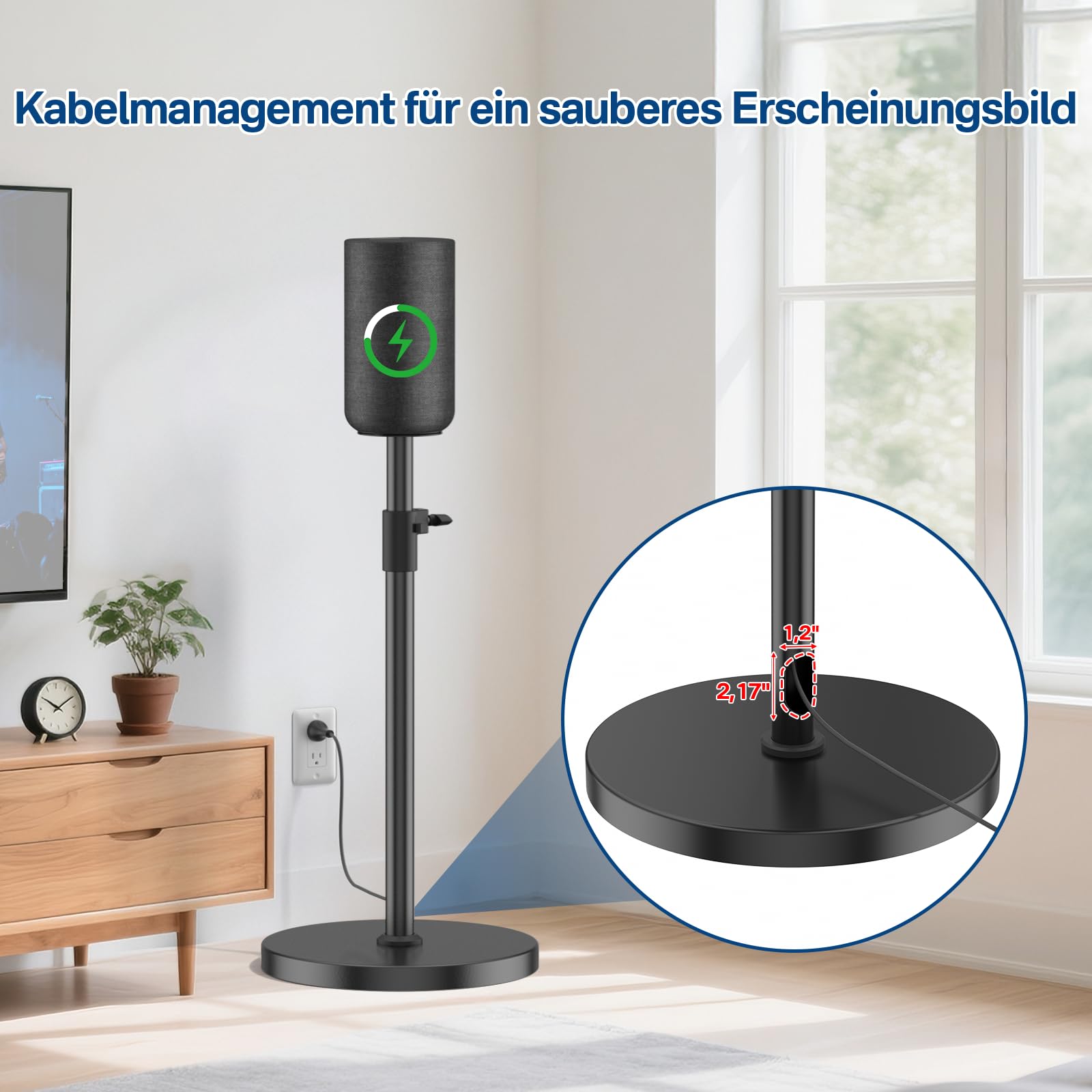 Stojak na głośniki podłogowe z regulacją wysokości (para) do głośników Sony SA-RS5 – wytrzymały stojak na głośniki Surround Sound do Sony SA-RS5 bezprzewodowy głośnik tylny z zarządzaniem kablami