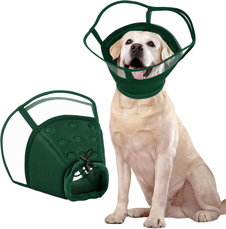 Colar elizabetano macio para cães Kuoser com PVC transparente, tamanho Grande