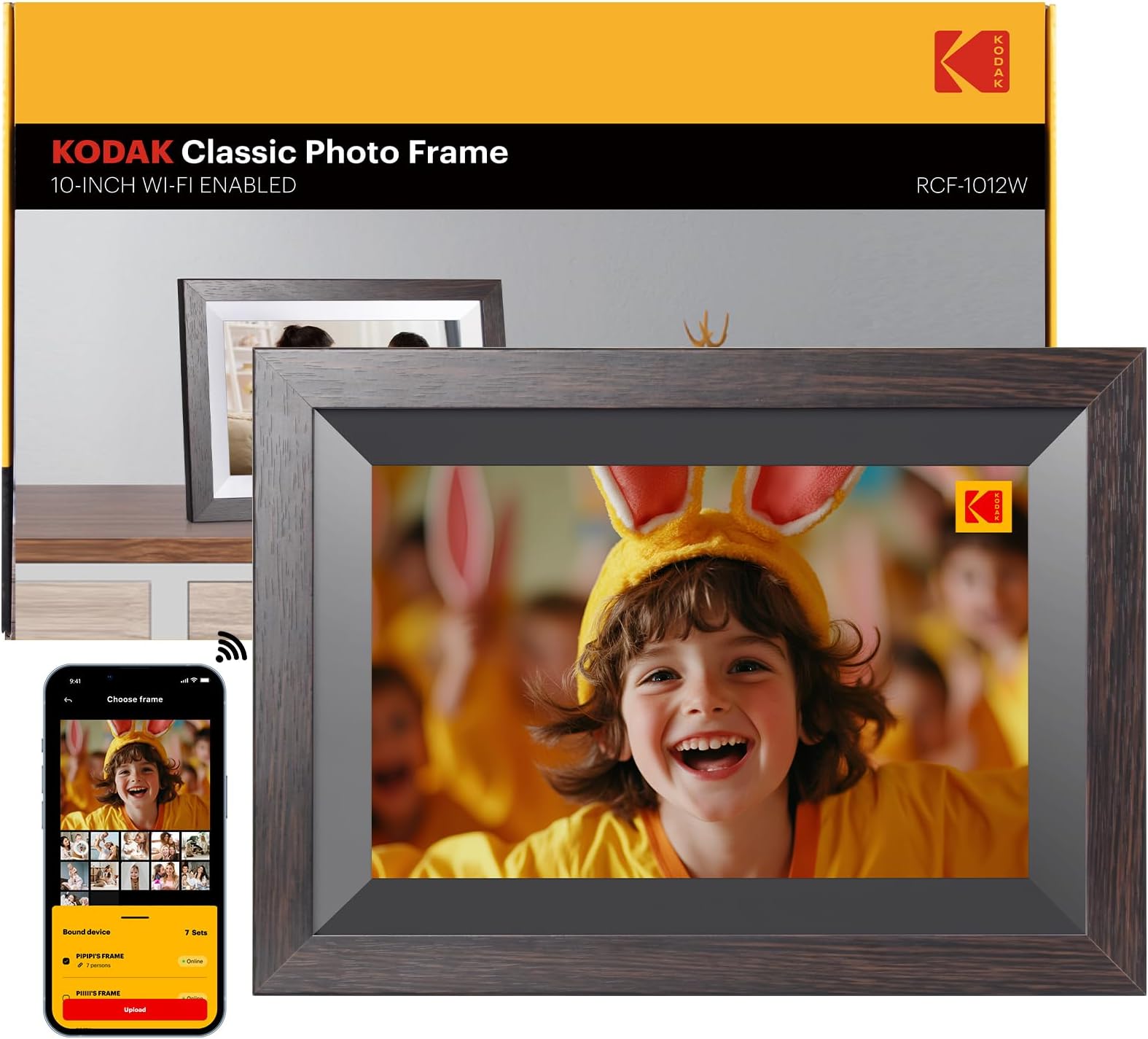 KODAK 10.1 Inch WiFi Digital Picture Frame with 32GB Storage, Electronic Smart Digital Photo Frame 1280x800 IPS Touch Screen, Auto-Rotate, Share Moments Instantly Gifts for Women Mothers Day Christmas