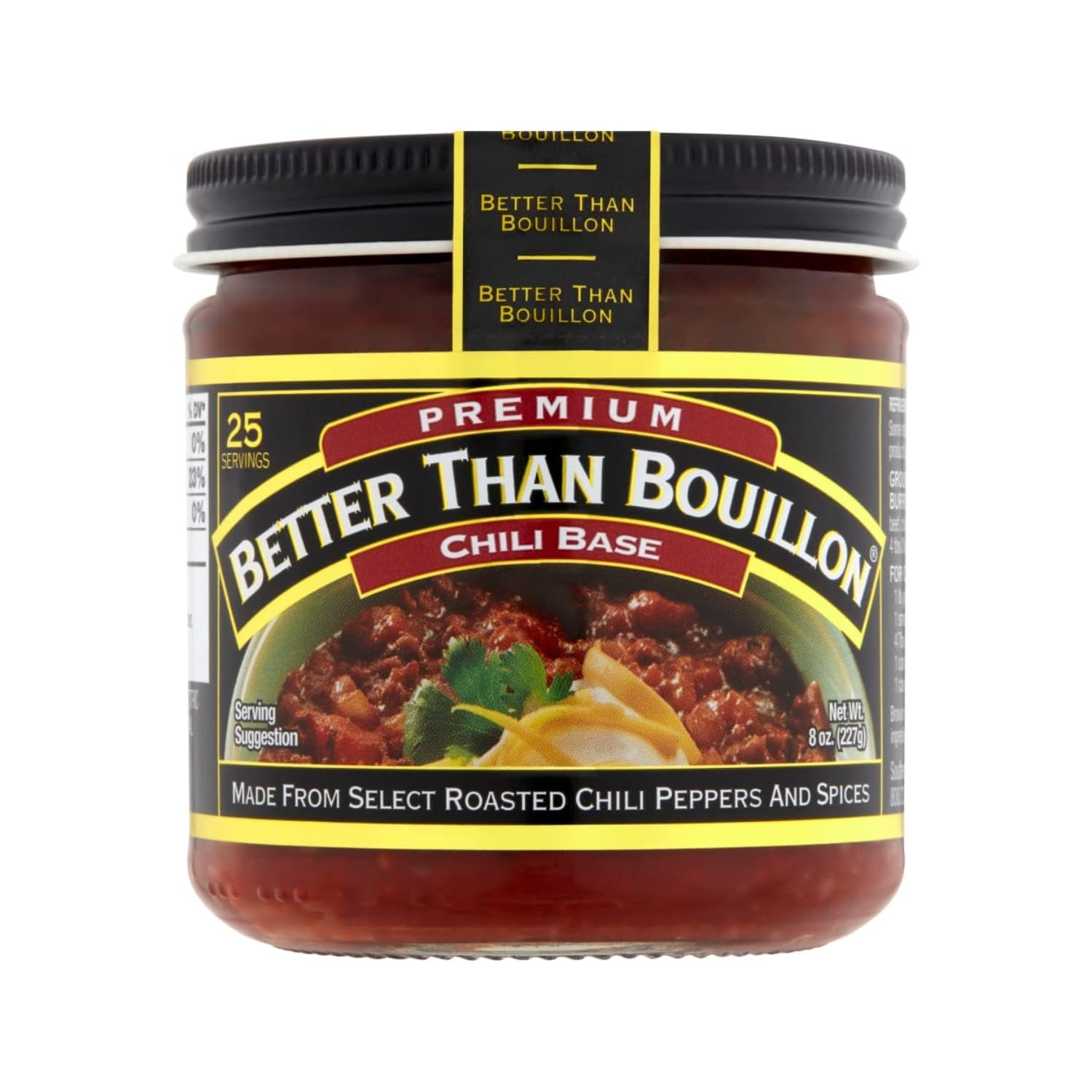Better Than Bouillon Chili Base, Made from Select Roasted Chili Peppers & Spices, Blendable Base for Added Flavor, 8-Ounce Jar (Pack of 6)