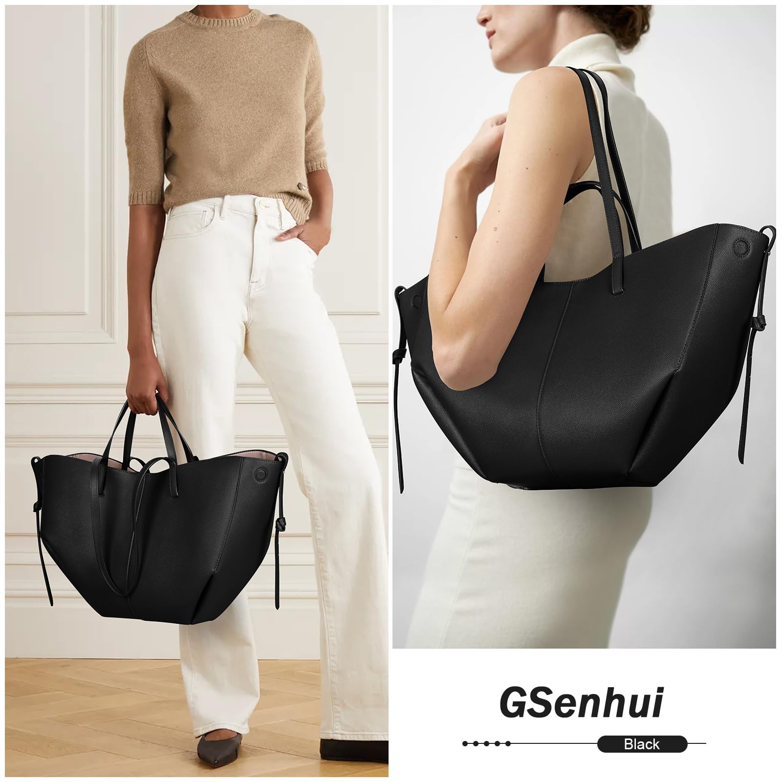 GSenhui Tote Bag Handtasche Damen Umhängetasche Große Shopper Tasche PU Leder Schultertasche mit Geldbörse Henkeltaschen Gross Tragetasche für Reisen Einkauf Geschenk
