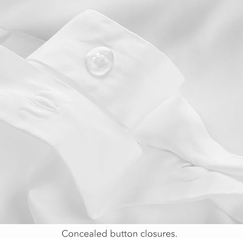 Miniatura 7 de Nate Home by Nate Berkus - Juego de funda de edredón de percal de algodón de 200 hilos, 2 piezas, fresco, fresco y transpirable de mDesign, tamaño