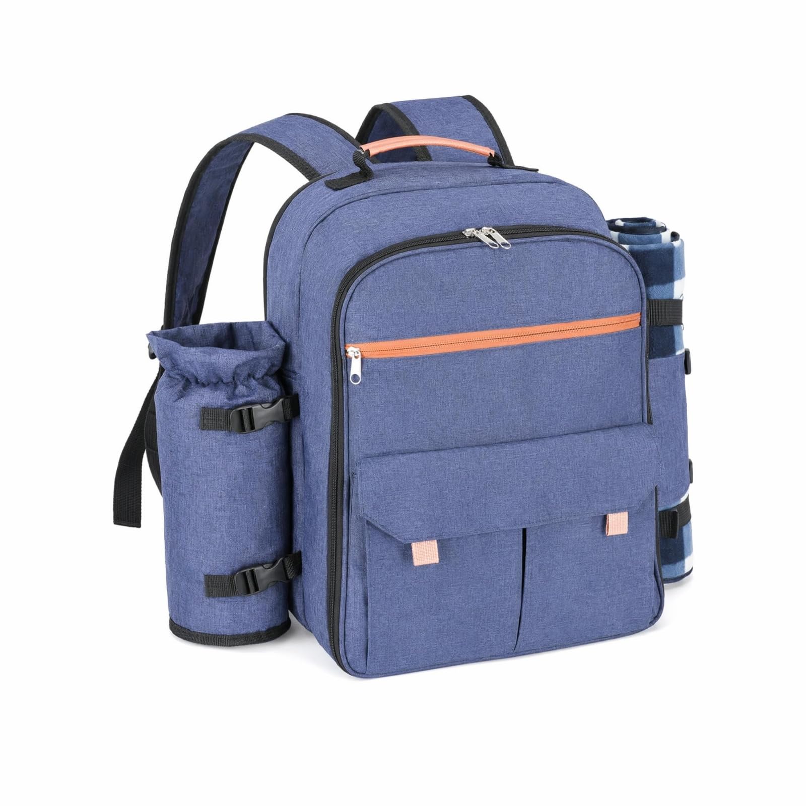 rockible Zaino Termico Isolante Borsa Frigo Picnic Contenitore Pranzo Struttura Rettangolare Stabile in Tessuto 300D Manico Superiore Tasche con Cerniera