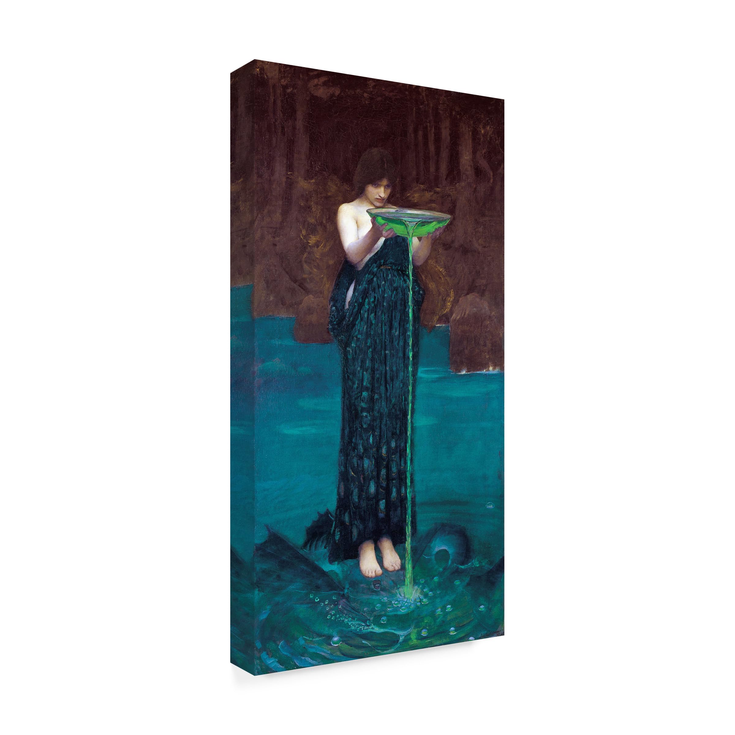 Wrapped Canvas Wall Art - Waterhouse Circe Invidiosa Wall Art for Living Room Bedroom or Office D cor