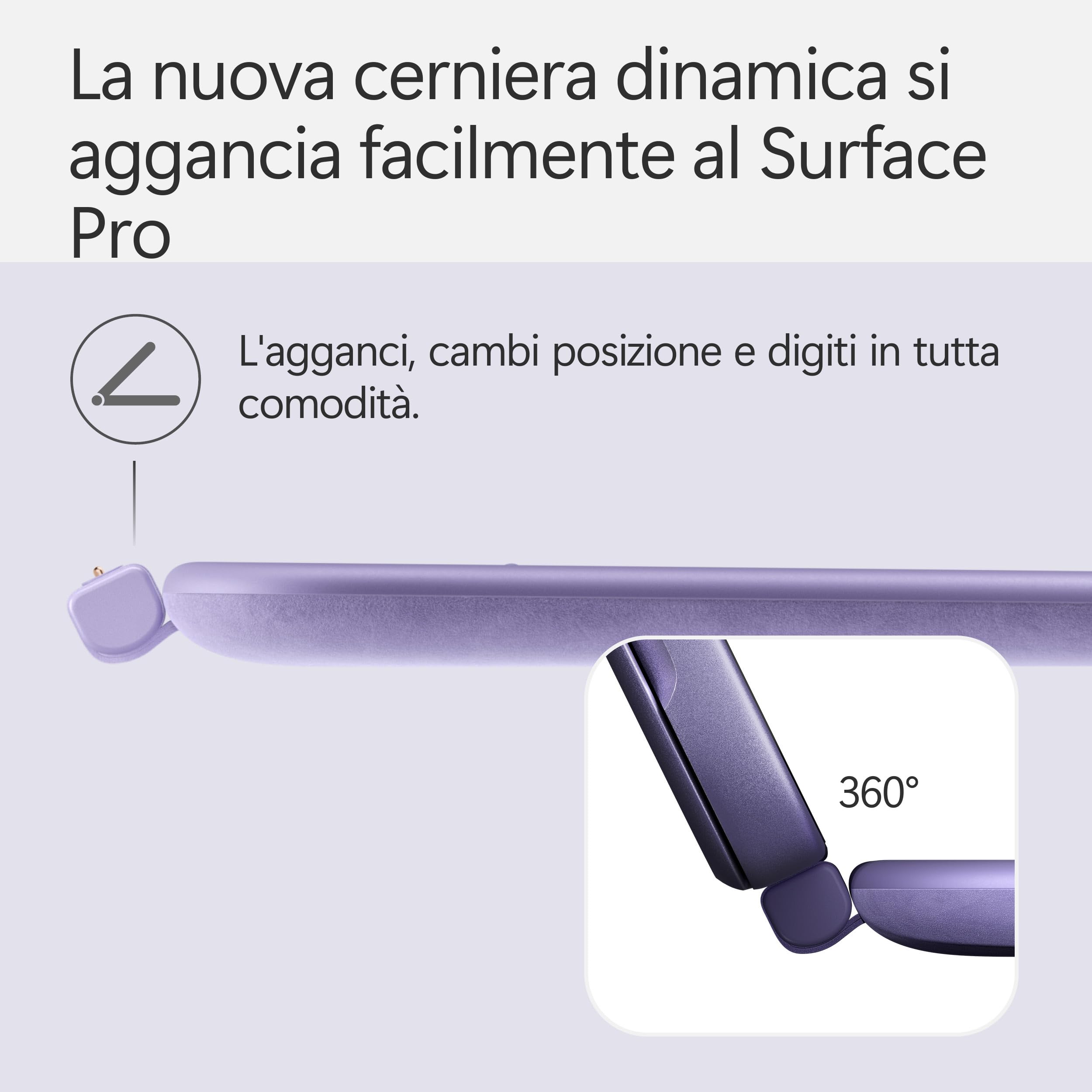 Microsoft Tastiera Surface Pro 12'' con Slim Pen | Compatibile con Surface Pro 12'' | Viola
