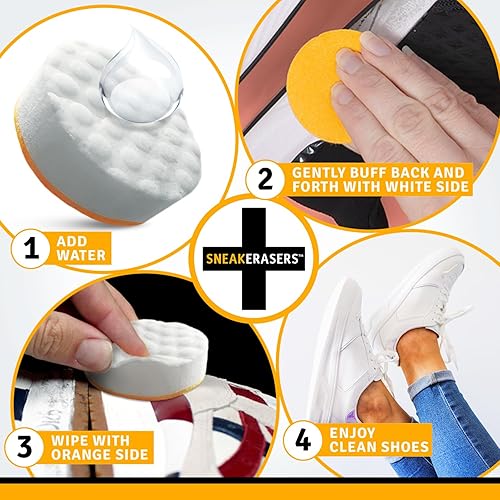 Miniatura 8 de SneakERASERS Sole & Sneaker Cleaner, Premium Shoe Cleaner for Sneakers, Dual-Sided Sponges, Effective for Tennis Shoes & Women Men Sneakers, Gentle