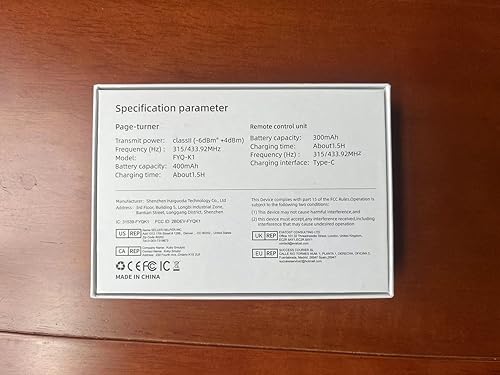 Miniatura 8 de Sycelu RF Remote Control Page Turner para Kindle Paperwhite Accesorios Ipad Lectura Kobo Surface ComicsNovelas iPhone Tablets Android Tomar fotos