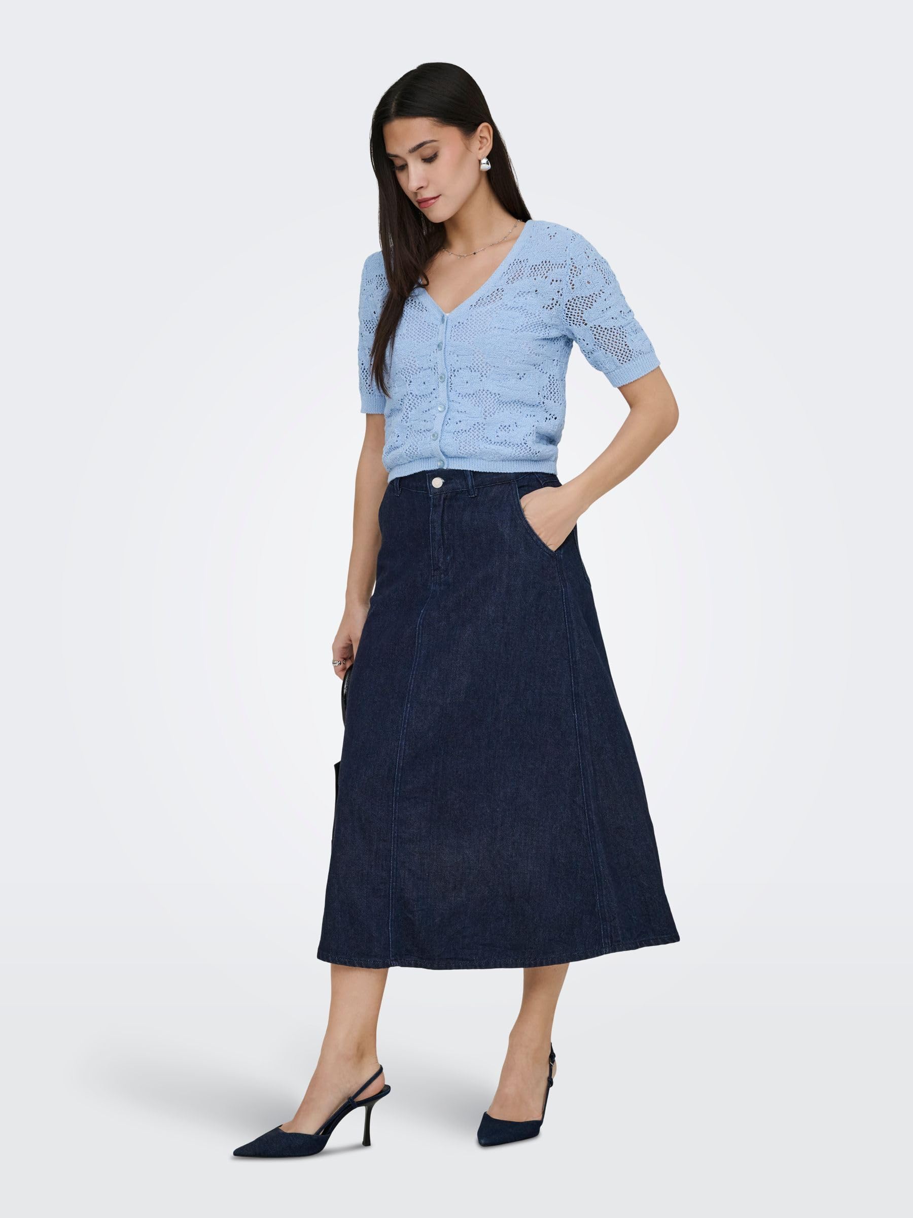 Onlmindy Hw Loose DNM Skirt Noos