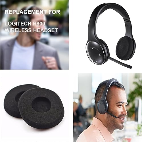Miniatura 6 de Almohadillas de repuesto H800 compatibles con auriculares inalámbricos Logitech H800, almohadillas de esponja suaves y duraderas, almohadillas de