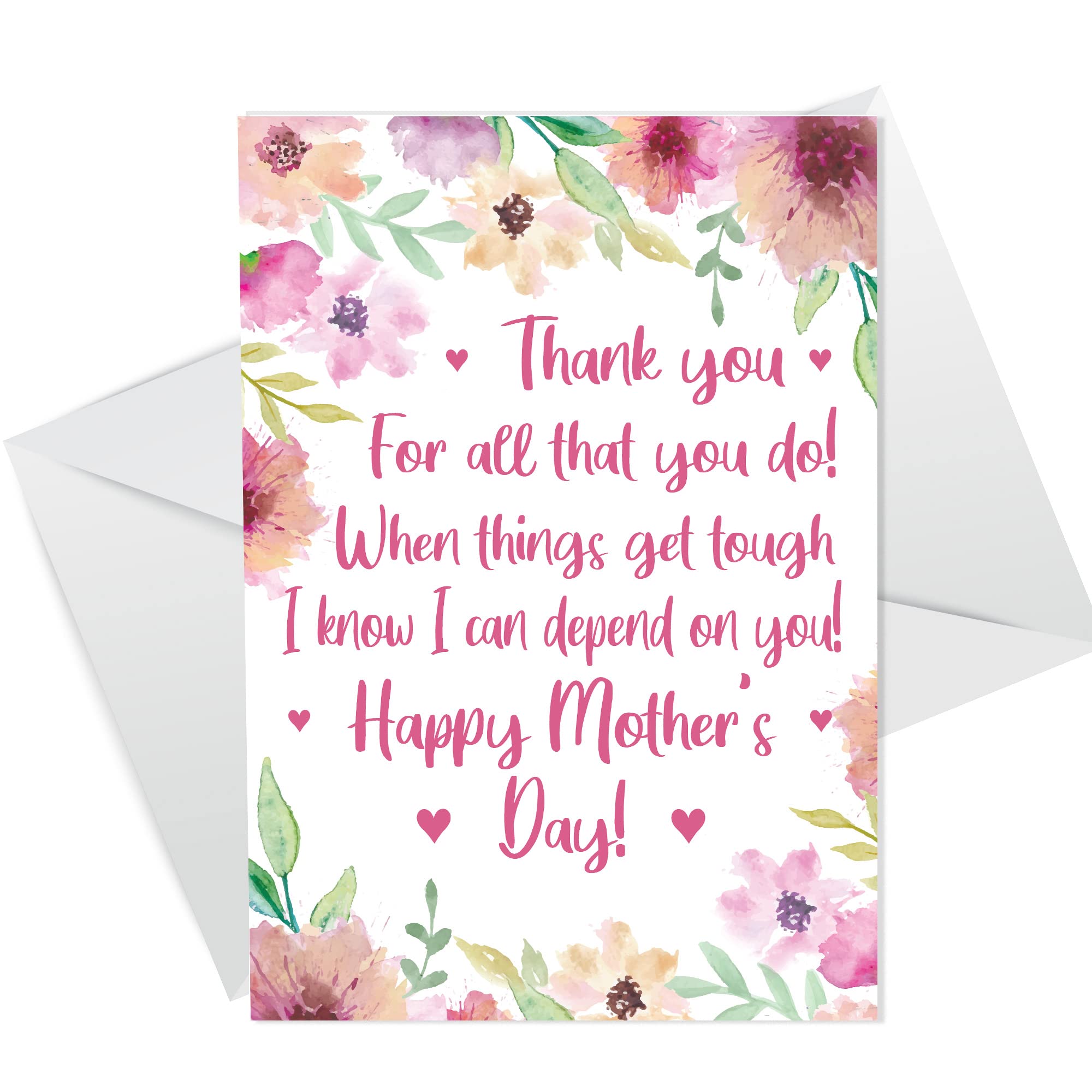 RED OCEAN Mothers Day Card For Mum Thank You Mother's Day Card For Her Mum Mummy