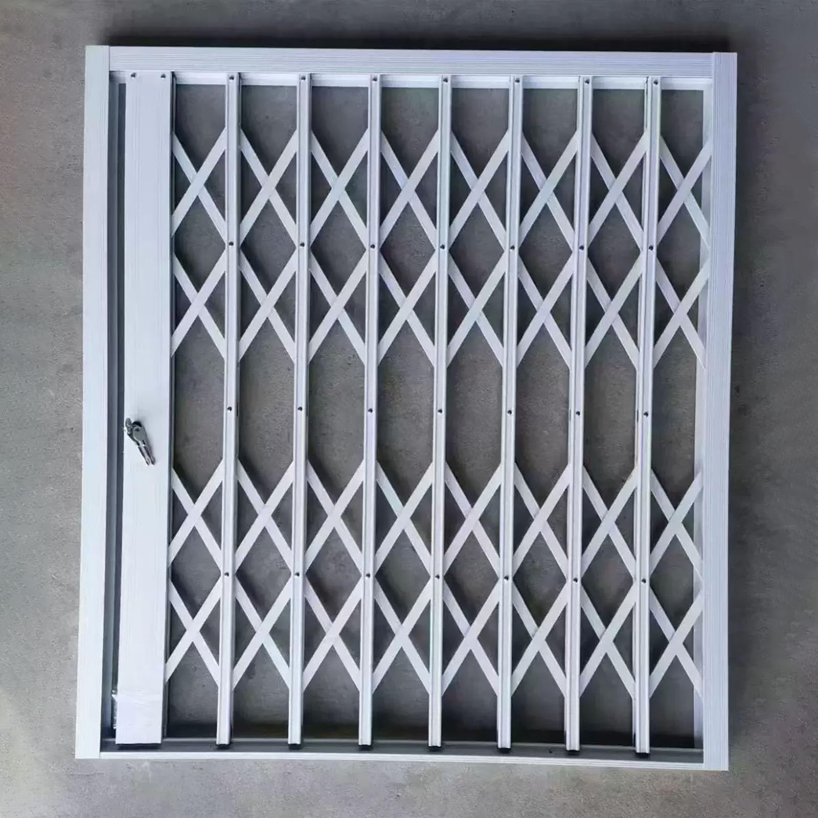 Protezione Finestra Pieghevole Anti-intrusione Con Chiavi | Protezione Pieghevole In Alluminio Per Cantina E Patio, Consente La Fuga Di Emergenza(125x60cm/50x24in)