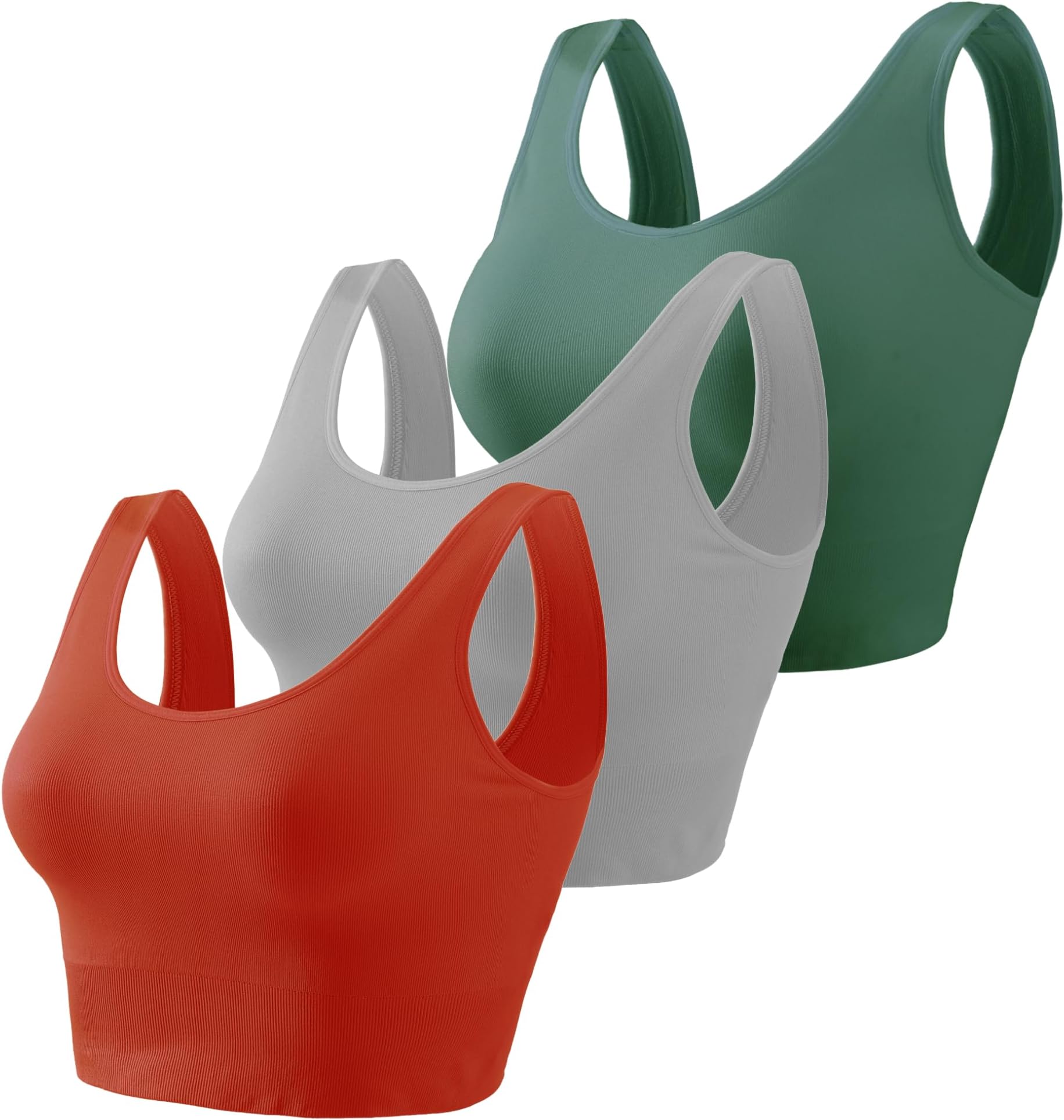 Women's Light Support Sport Bra Wireless Longline Comfy Bra-Seamless Yoga Crop Tops