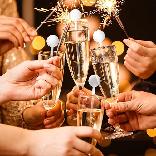 Miniatura 6 de 200 palitos de cóctel Swizzle, agitadores de café transparente de 7.3 pulgadas, palitos de plástico desechables para bebida, disco negro, barra