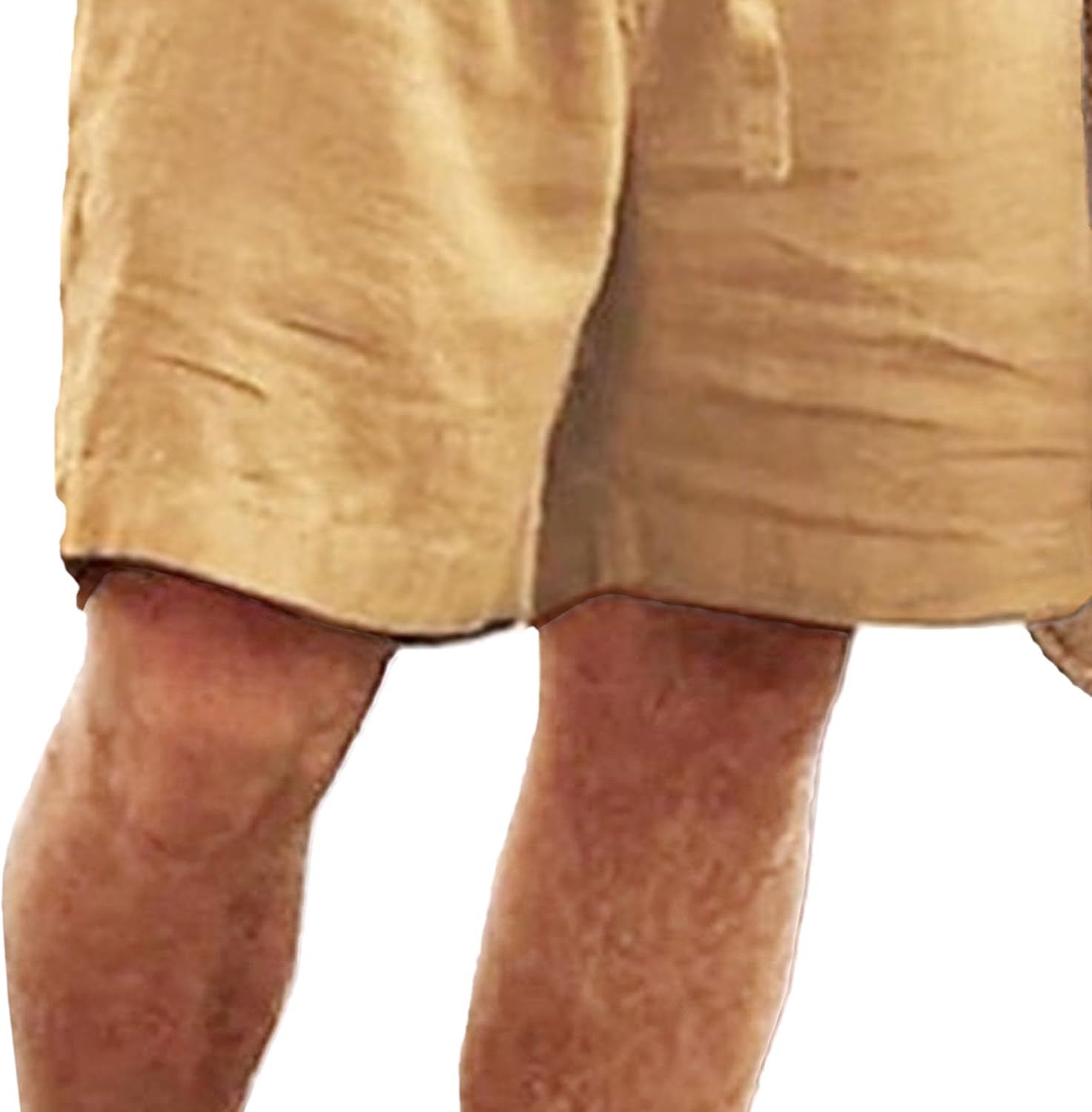 Maiyifu-GJ Men's Cotton Linen Shorts Elastic Waist Drawstring Beach Shorts Summer Casual Athletic Jogger Short Pants