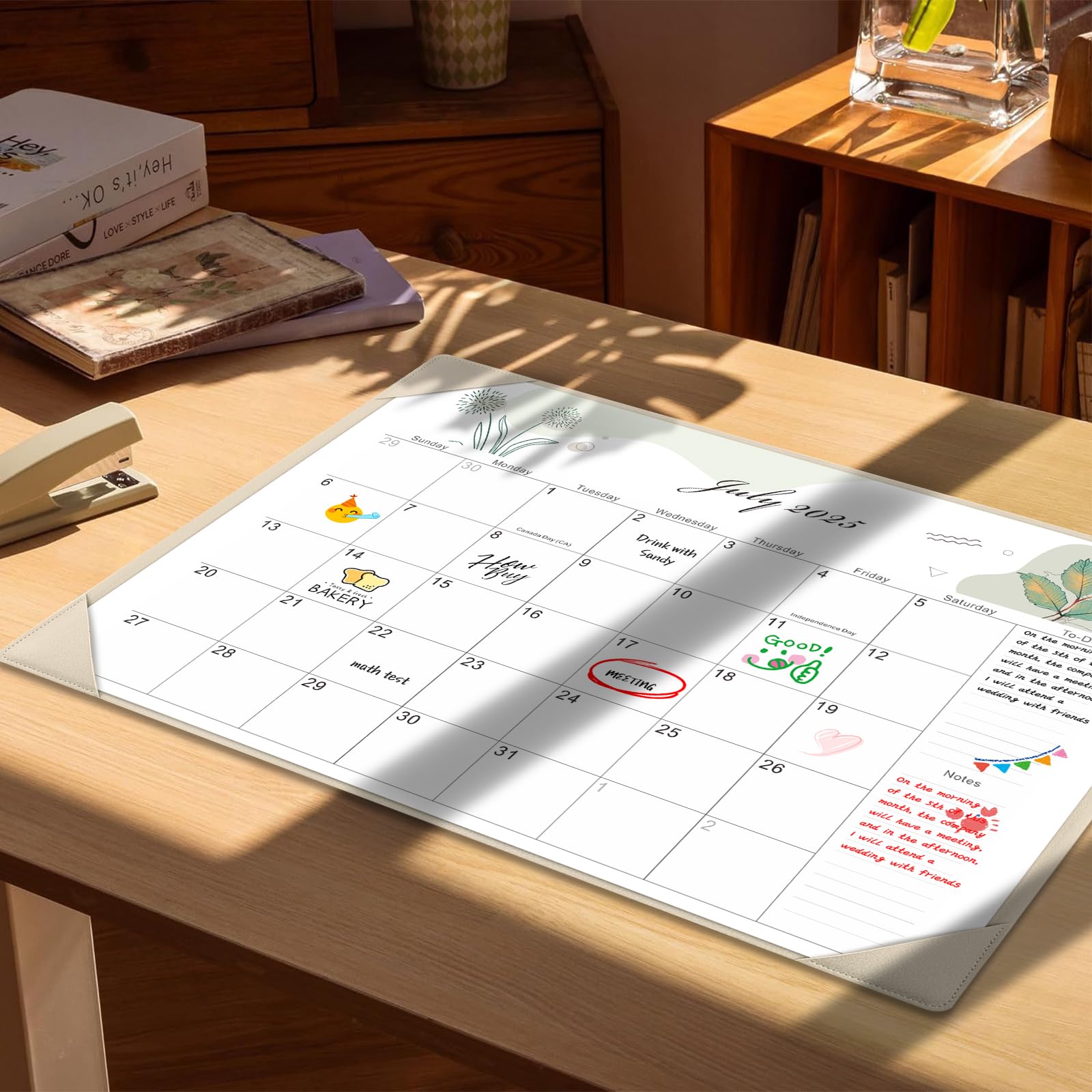 Gannyfer Schreibtischkalender 2025–2026 mit Schreibtischunterlage, 18 Monate, großer Tischkalender, 55,9 x 43,2 cm, Schreibtisch-Pad-Kalender für Planung und Organisation in Ihrer Familie, Schule oder