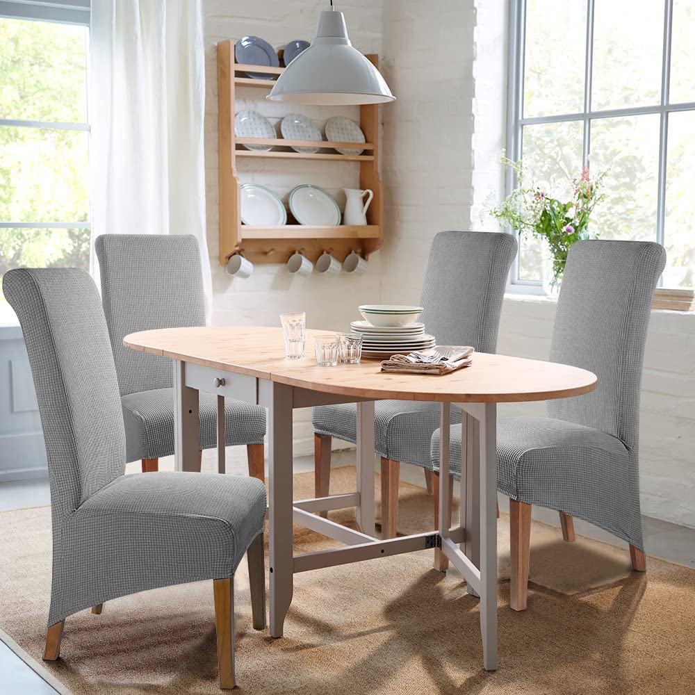 Housse De Chaise Extensible HOMECOVER - Lot De 4 - Tissu Jacquard élastique - Pour Salle à Manger, Mariage, Cuisine - Lavable
