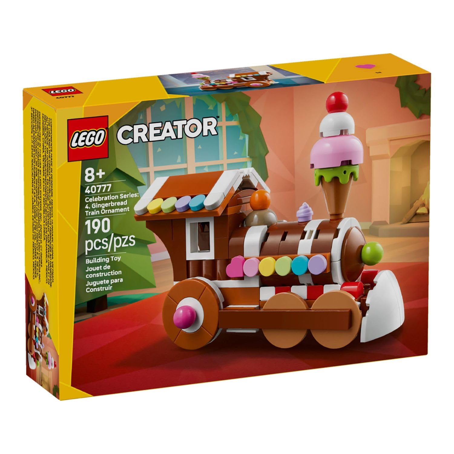 LEGO Creator Celebration Series Gingerbread Train Ornament, 190 Pieces, Set 40777, Building Toy for Ages 8+